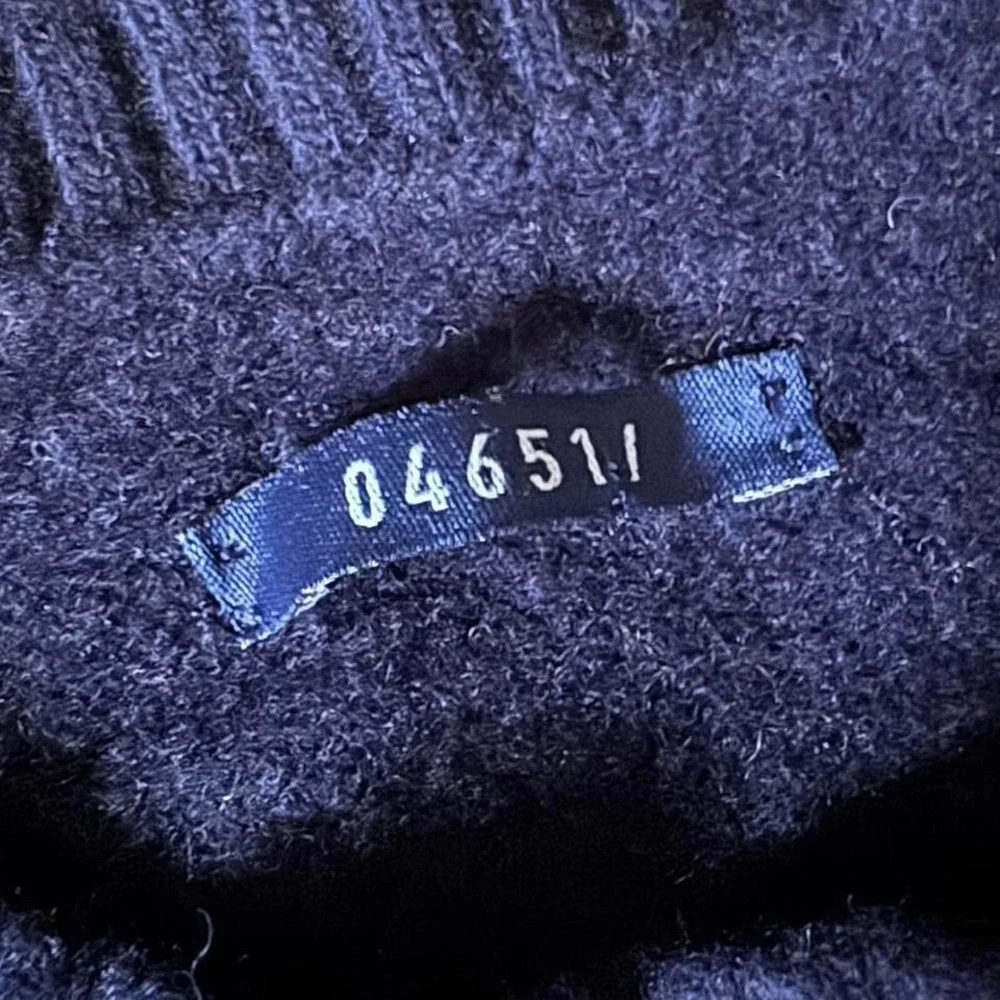 04651/  100%‎ Wool Orange Navy and Brown Sweater Size Men's small